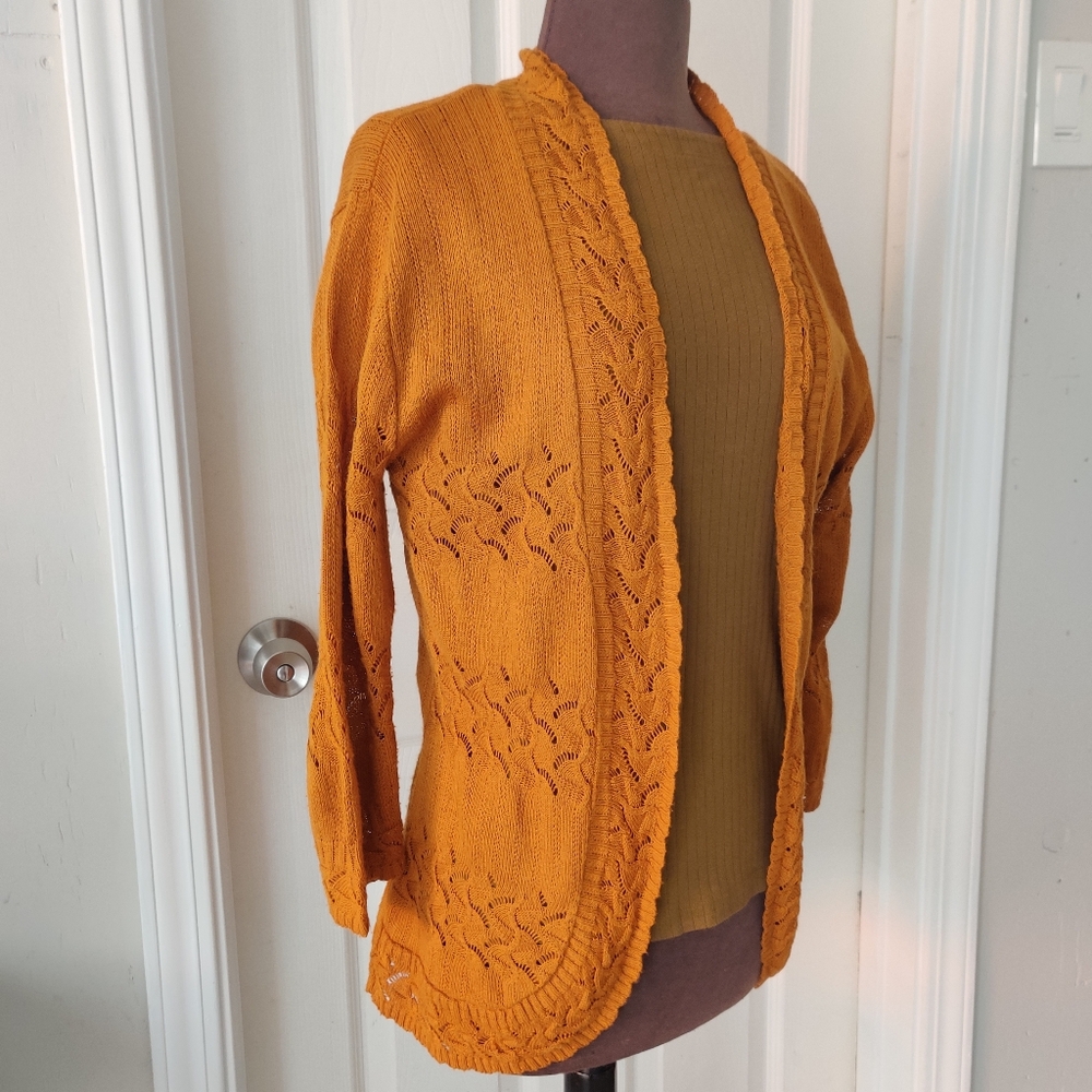La Serissa Cable Yellow cardigan women’s XL